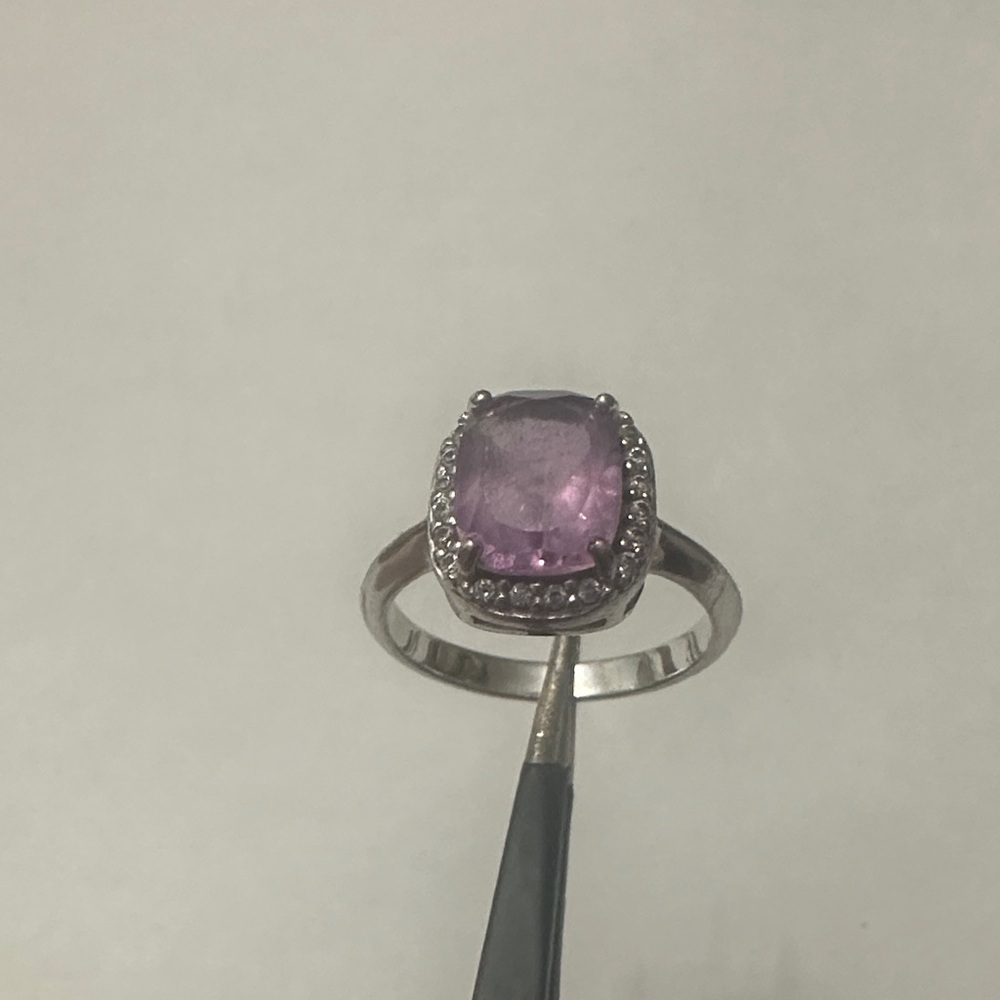 Elegant Purple Gemstone Silver Ring